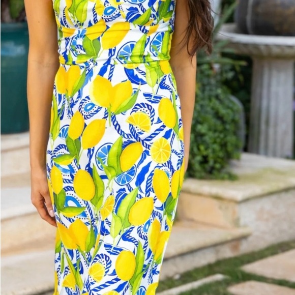 Kenny flowers Amalfi NWT-lemon print resort dress with elastic back - Picture 4 of 13